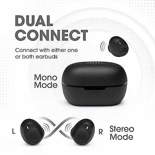 JBL C115 True Wireless in Ear Earbuds with Mic, Jumbo 21 Hours Playtime with Quick Charge, True Bass, Dual Connect, Bluetooth 5.0, Type C and Voice Assistant Support for Mobile Phones (Black) JBL C115 True Wireless in Ear Earbuds with Mic, Jumbo 21 Hours Playtime with Quick Charge, True Bass, Dual Connect, Bluetooth 5.0, Type C and Voice Assistant Support for Mobile Phones (Black)